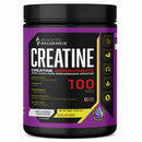 Athletic Alliance Creatine Monohydrate 100g tub with a black lid and a black, purple, and yellow label.
