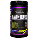 A container of Athletic Alliance HAVOK-NEURO Hi-Focus Pre-Workout supplement, which is designed for enhancing cognitive function and endurance during workouts.