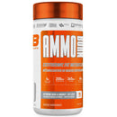 Supplement bottle with orange and white label on a white background