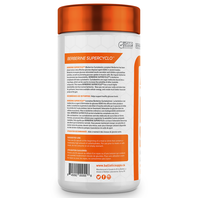 NEW! Ballistic Labs | Berberine Supercyclo 500mg (90 Vcaps) | x12 Strength