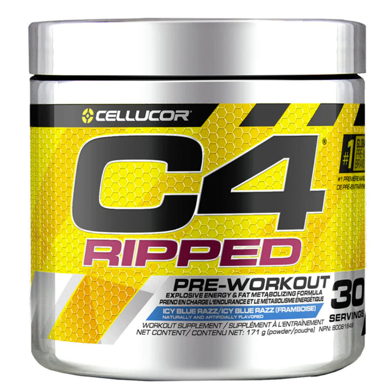 Cellucor C4 Ripped Pre-Workout Supplement (30 servings) Ice Blue Razz.
