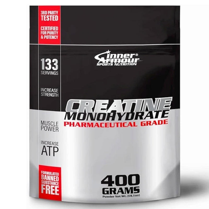 Inner Armour Creatine Monohydrate package image for 400g bag with 133 servings.