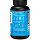 Black supplement bottle with blue label featuring 'Jacked Factory' branding on a white background