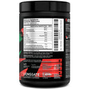 Black supplement container with label showing medicinal ingredients and branding.