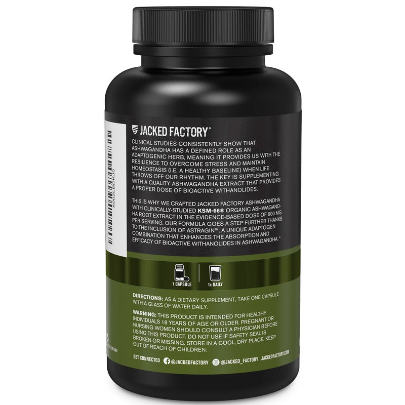 Jacked Factory |  KSM-66 Ashwagandha 600mg (60 Vcaps)