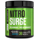 Jacked Factory Nitro Surge pre-workout supplement container on a white background