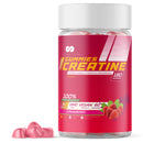 A bottle of Limitless Pharma Creatine Gummies with strawberry flavor. The label shows the product name, the number of gummies, and the flavor, along with images of the gummies themselves.