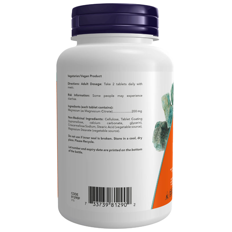 NOW Foods | Magnesium Citrate 200 mg (100 Tabs)