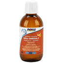 A bottle of NOW Foods Ultra Omega-3 TG with 2640mg EPA/DHA, featuring a natural Grapefruit-Clementine flavor. The label shows the product name, the flavor, and the amount of liquid in a 200 ml container.