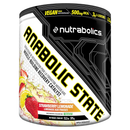 Nutrabolics Anabolic State supplement container with strawberry lemonade flavor on a white background