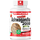 Nutridom Ashwagandha 2000 supplement bottle on a white background