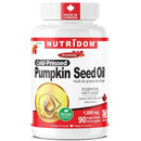 Nutridom Cold-Pressed Pumpkin Seed Oil supplement bottle on a white background