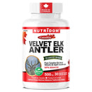 Nutridom Velvet Elk Antler supplement bottle with Nutridom branding on a white background