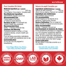 Nutritional label for Pure Canadian Elk Velvet on a red background with Nutriddom branding.