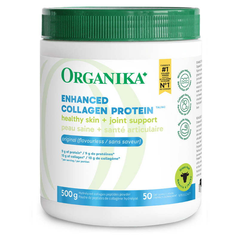 Organika Enhanced Collagen Protein container on a white background