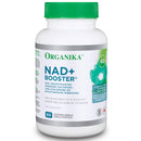 A bottle of Organika NAD+ Booster supplement with 60 capsules, designed for enhancing cellular vitality and supporting healthy aging.