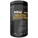 A black tub of PAkd Sports Nutrition Creatine Monohydrate on a plain white background.