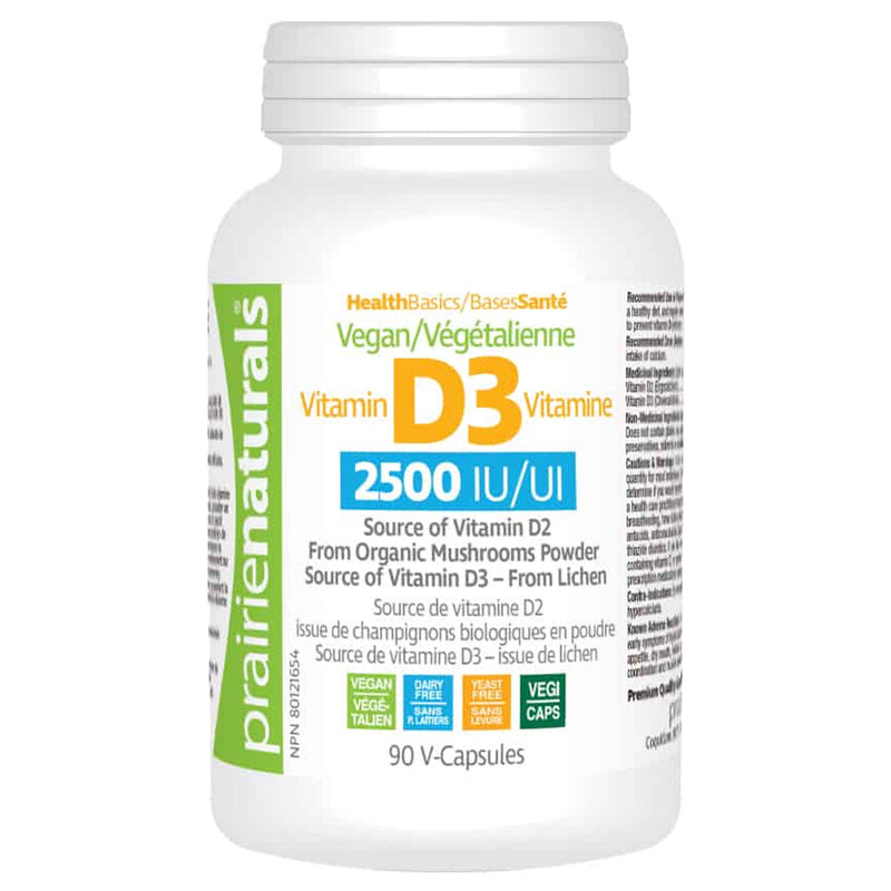 Prairie Naturals | VEGAN Vitamin D3 2500IU (90 Vcaps)