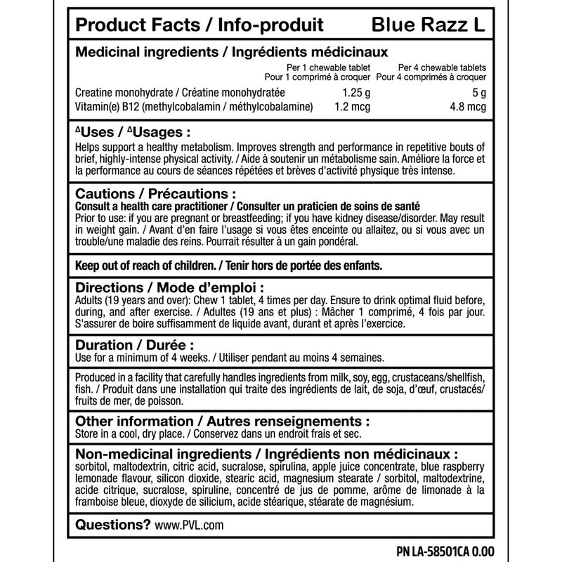 PVL | Creatine CHEWZ (80 Tablets)