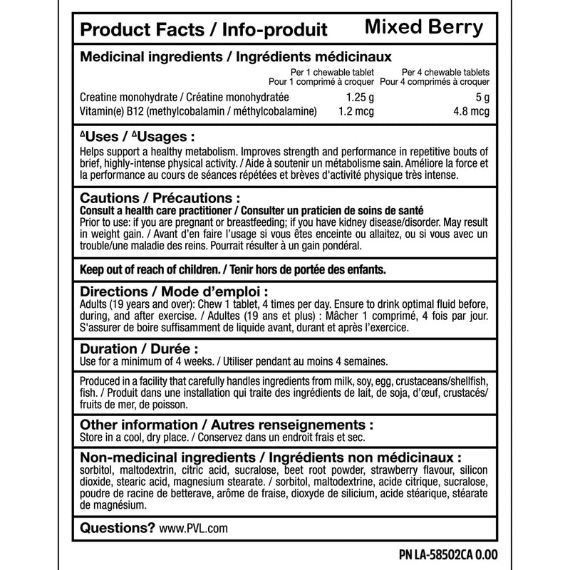 PVL | Creatine CHEWZ (80 Tablets)