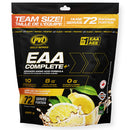PVL EAA Complete+ supplement package with lemon flavor on a white background