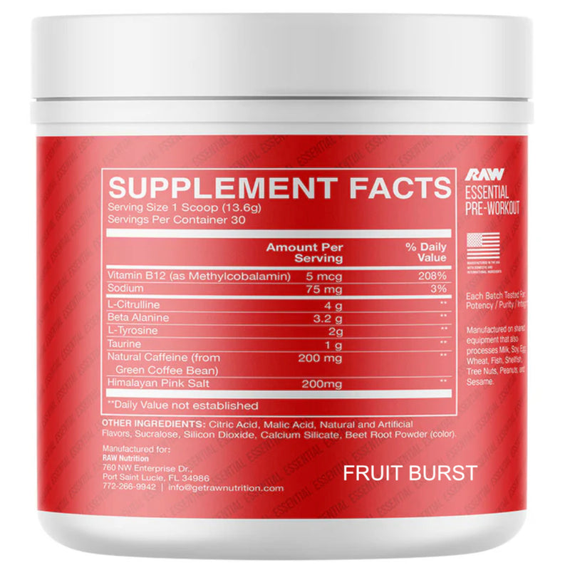 RAW Nutrition | CBUM Essential Pre-Workout (30 serve)