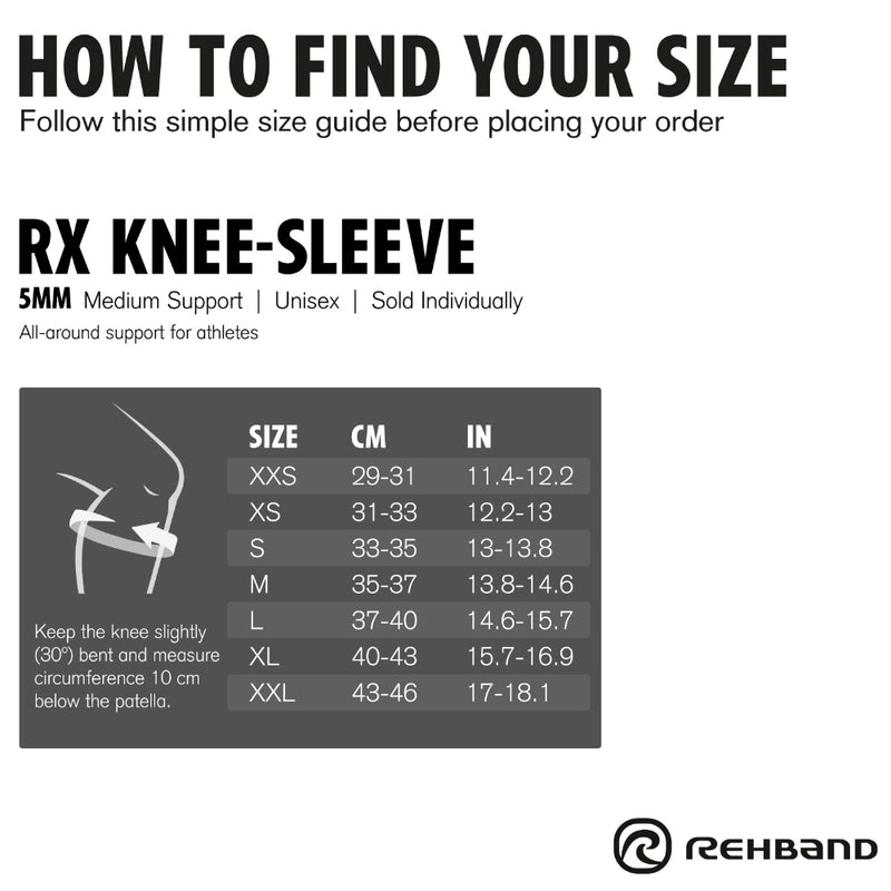 Rehband | RX Knee Support 5mm (105230) Unisex Black/Purple | Sold in Singles