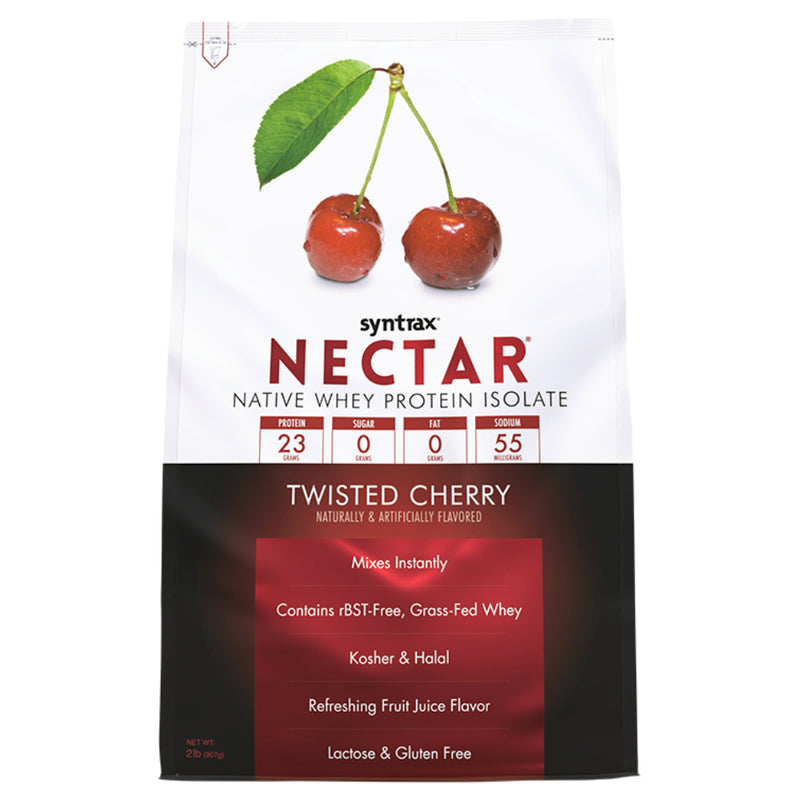 Buy Now! Nectar Whey Protein Isolate (2 lbs) Twisted Cherry. Nectar once and for all breaks the mold by combining Promina™, the highest-quality whey protein isolate ever developed, with a flavoring system so fruitilicious that you will never drink a different whey protein shake again.
