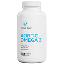 Vital Life Aortic Omega 3 supplement bottle on a white background