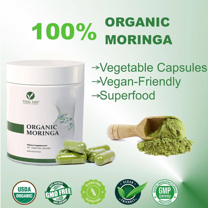 Vital Life | Organic Moringa 500 mg (120 Vcaps)