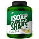 Green container of ISOXP Plant-Based Shake with vanilla cake flavor on a white background