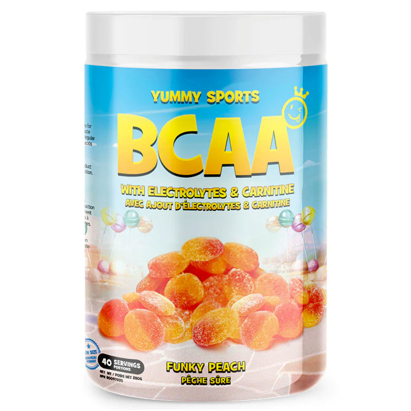 Yummy Sports BCAA Bottle Image of Flavour Funky Peach