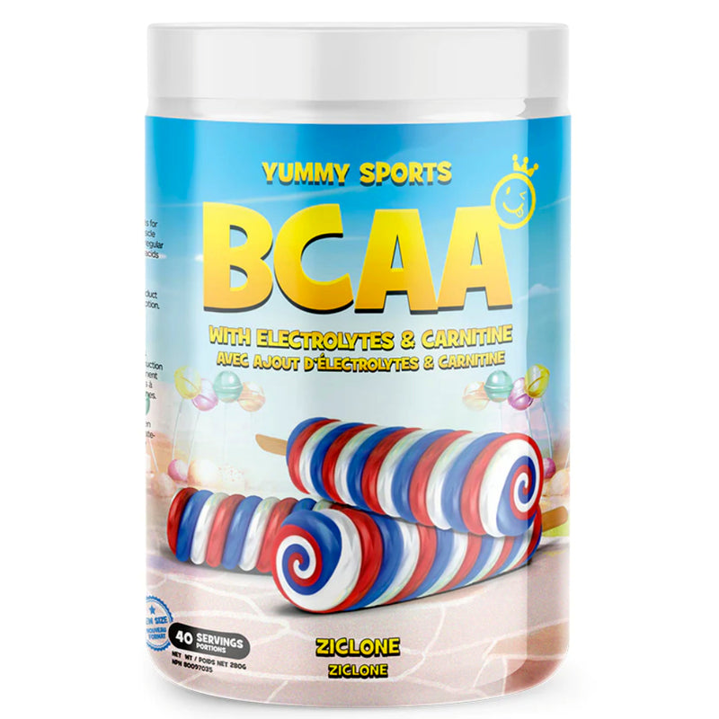 Yummy Sports BCAA Bottle Image of Flavour Ziclone.