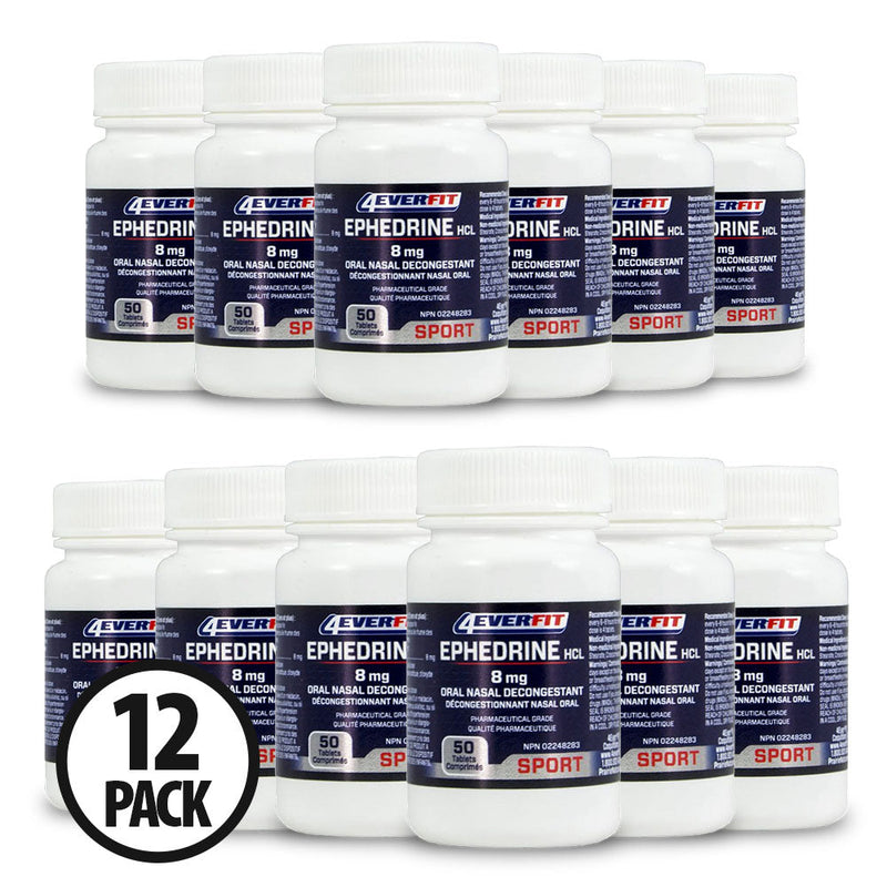 4everfit ephedrine HCL 12 pack (600 tablets at 8 mg) to help with nasal congestion.