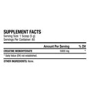 ANS Performance 100% Pure Creatine Monohydrate (300 g) supplement facts of ingredients. Push Harder, Build Faster with ANS Creatine.