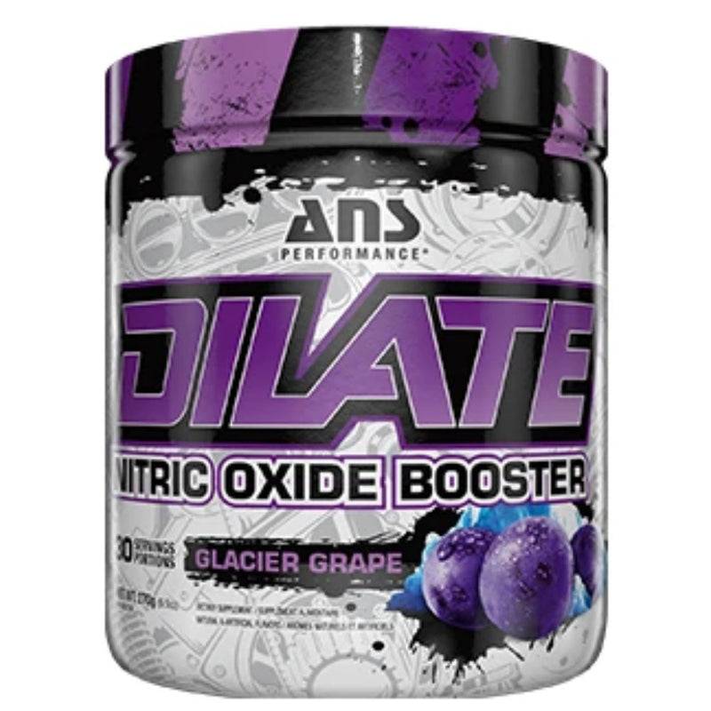 Buy Now! ANS Performance Dilate (30 servings) Glacier Grape. This amazing product stimulates nitric oxide production & greatly boosts your performance in the gym!