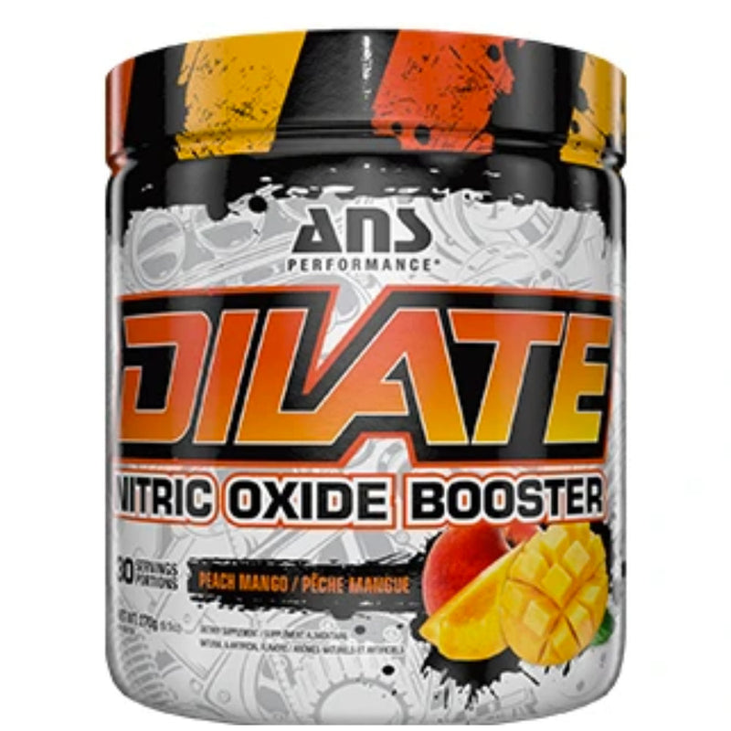 Buy Now! ANS Performance Dilate (30 servings) Peach Mango. This amazing product stimulates nitric oxide production & greatly boosts your performance in the gym!