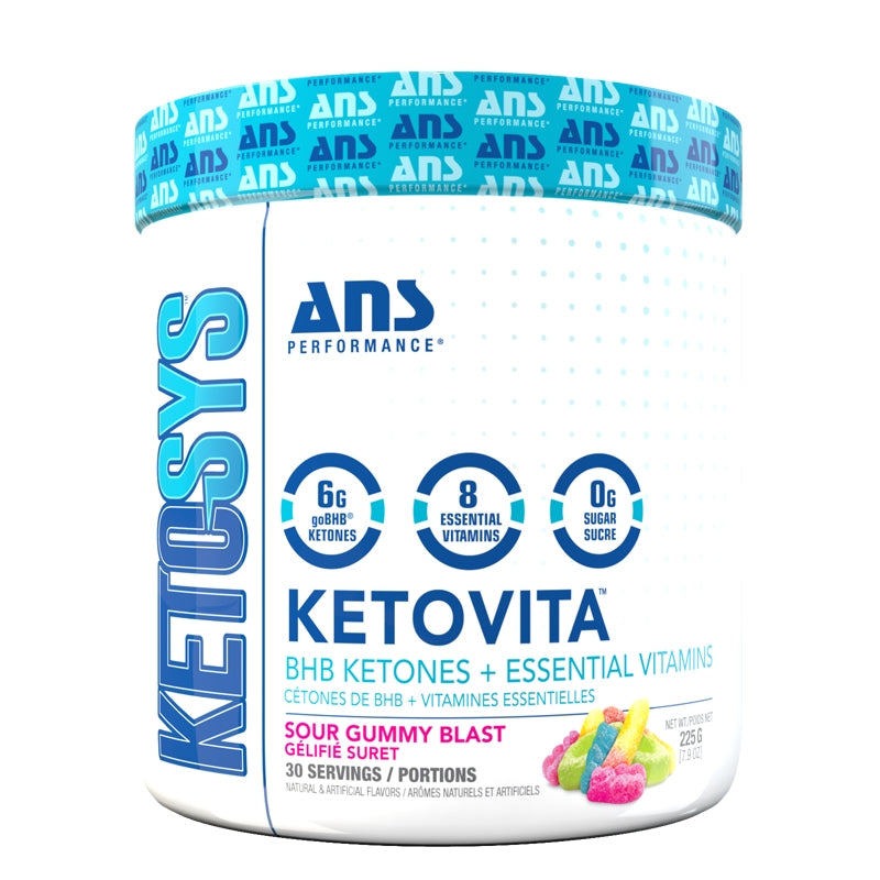 Buy Now! ANS Performance KETOVITA (30 servings) Sour Gummy Blast. Ketones can help support a state of ketosis, where fat is used as the body’s primary source of energy. Ketones can also enhance cognitive function, reduce inflammation and help balance hormones involved with blood sugar and appetite.