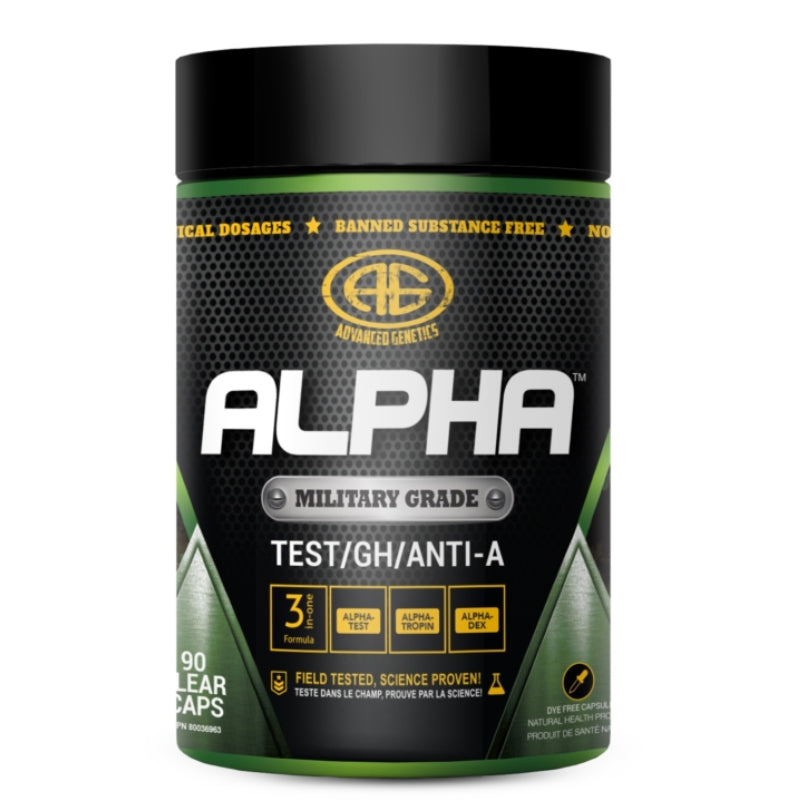 Buy Now! Advanced Genetics Alpha (90 caps). ALPHA is clinically proven to boost testosterone, growth hormone and libido levels. Testosterone is the key anabolic hormone responsible for rapid muscle growth and elevated libido.