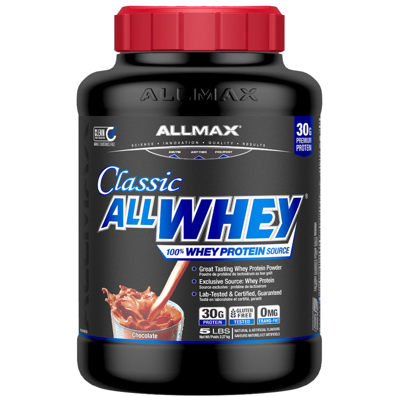 Allmax Nutrition Classic Allwhey Protein Powder 5 lbs chocolate
