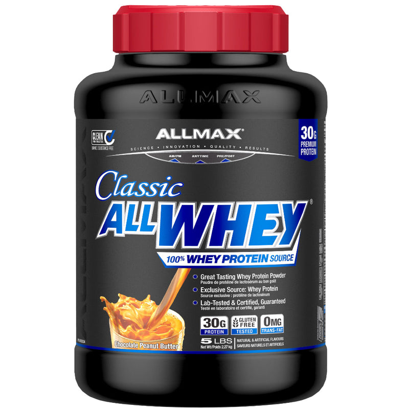 Allmax Nutrition Classic Allwhey Protein Powder 5 lbs chocolate peanut butter