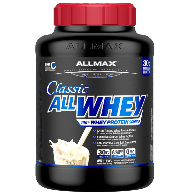 Allmax Nutrition Classic Allwhey Protein Powder 5 lbs vanilla