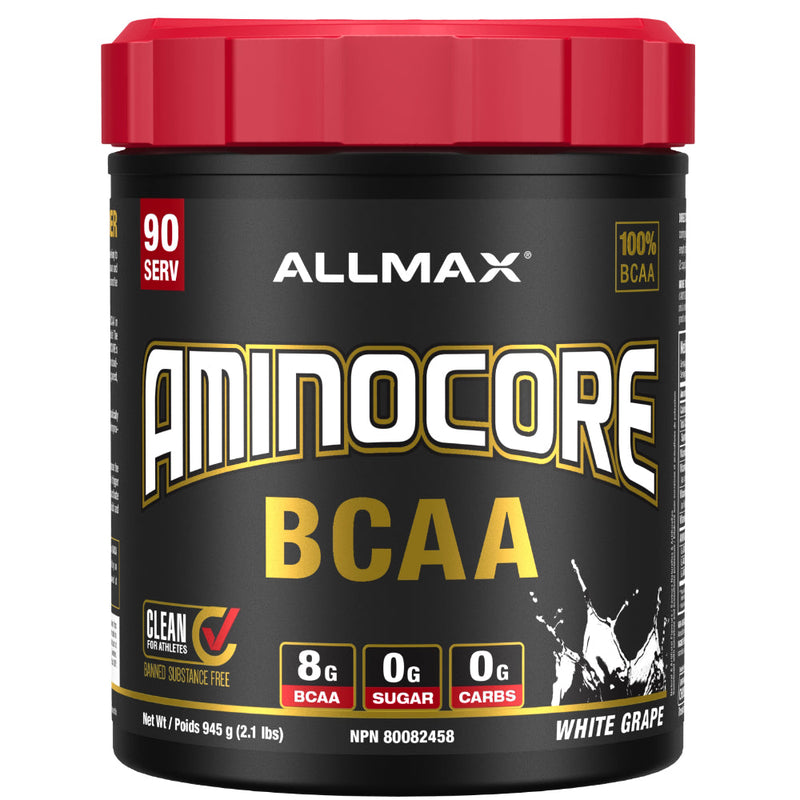 Allmax Nutrition AminoCore 90 Servings BCAA powder amino drink white grape
