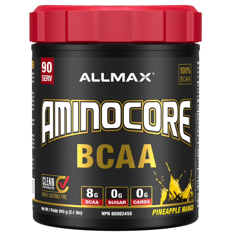 Allmax Nutrition AminoCore 90 Servings BCAA powder amino drink pineapple mango