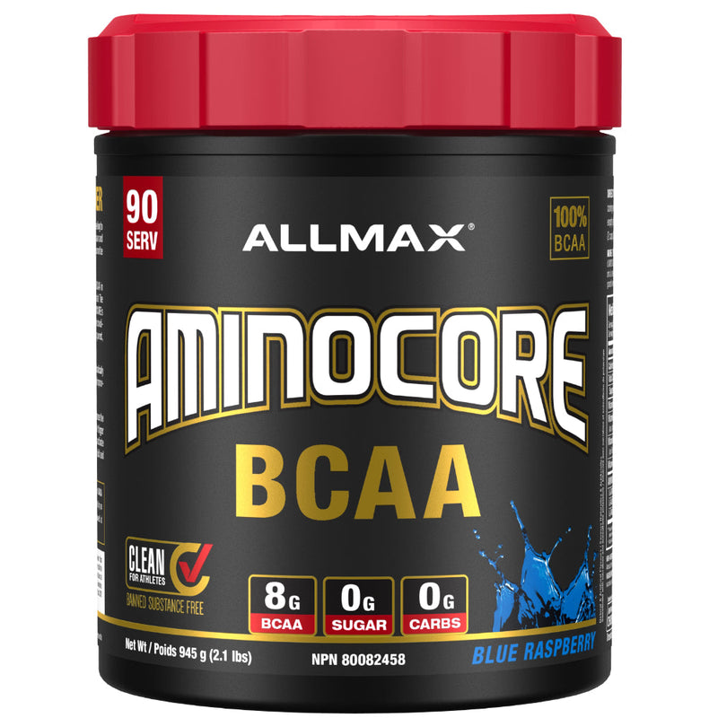 Allmax Nutrition AminoCore 90 Servings BCAA powder amino drink blue raspberry