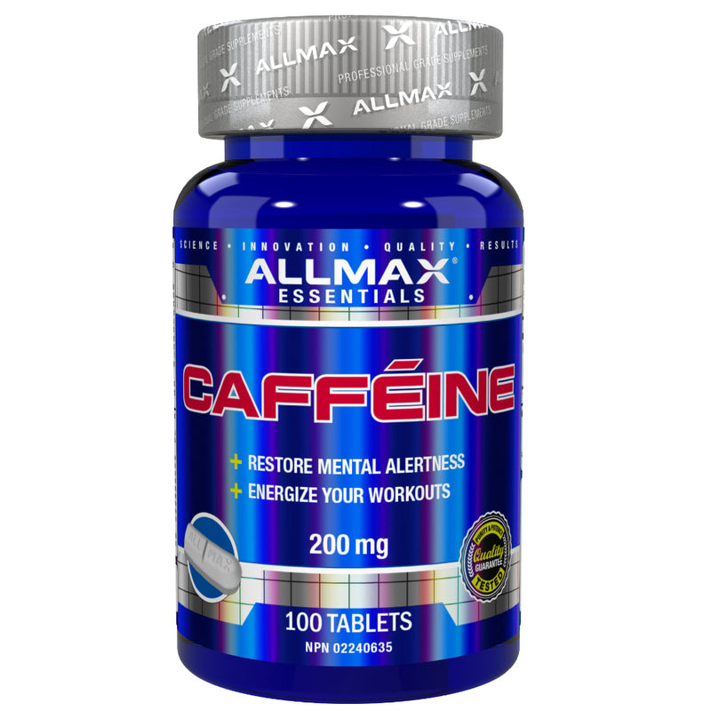 Allmax Nutrition Essentials 200 mg Caffeine (100 tablets) to help restore mental alertness.