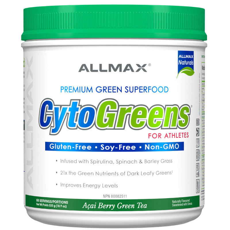 Allmax Nutrition CytoGreens premium green superfood for athletes 60 servings acai berry green tea.