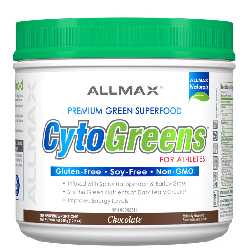 Allmax Nutrition CytoGreens 30 servings chocolate premium green superfood for athletes