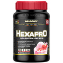 Allmax Nutrition Hexapro 2 lbs Strawberry bottle image.