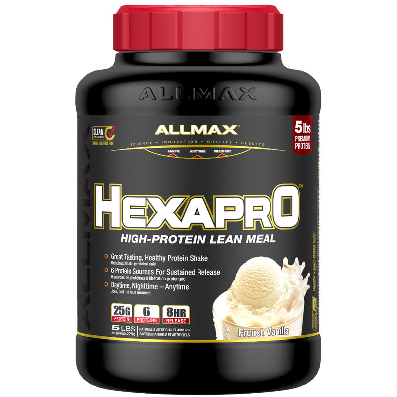 Allmax Nutrition Hexapro 5 lbs Vanilla bottle Image.